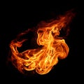 Flame isolated over black background Royalty Free Stock Photo
