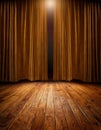 Theater curtains and wood floor Royalty Free Stock Photo