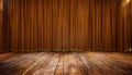 Theater curtains and wood floor Royalty Free Stock Photo