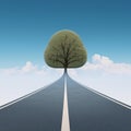 The road to tree. Suspended in the sky road that leads to the tree Royalty Free Stock Photo