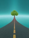 The road to tree. Suspended in the sky road that leads to the tree Royalty Free Stock Photo