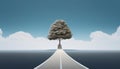 The road to tree. Suspended in the sky road that leads to the tree Royalty Free Stock Photo