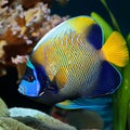 Blue faced angelfish, Pomacanthus xanthometopon. Royalty Free Stock Photo