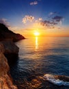 Sea sunrise, high definition photo big size landscape image Royalty Free Stock Photo