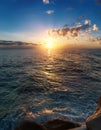 Sea sunrise, high definition photo big size landscape image Royalty Free Stock Photo