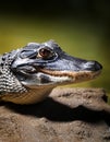 Portrait view of a Spectacled Caiman Caiman crocodilus Royalty Free Stock Photo