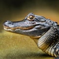 Portrait view of a Spectacled Caiman Caiman crocodilus Royalty Free Stock Photo