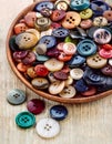Collection of various sewing buttons Royalty Free Stock Photo