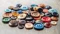 Collection of various sewing buttons Royalty Free Stock Photo