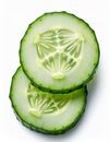 Fresh Cucumber Slices. Slices of green cucumber isolated on white Royalty Free Stock Photo