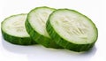 Fresh Cucumber Slices. Slices of green cucumber isolated on white Royalty Free Stock Photo