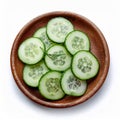 Fresh Cucumber Slices. Slices of green cucumber isolated on white Royalty Free Stock Photo