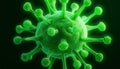 Close-up view of a glowing green virus molecule Royalty Free Stock Photo