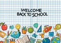 set of back to school elements on white paper background Royalty Free Stock Photo