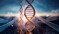 DNA background. DNA abstract background - 3d render Royalty Free Stock Photo