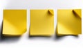Yellow blank post-it notes isolated on white Royalty Free Stock Photo
