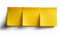 Yellow blank post-it notes isolated on white Royalty Free Stock Photo