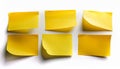 Yellow blank post-it notes isolated on white Royalty Free Stock Photo
