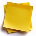 Yellow blank post-it notes isolated on white Royalty Free Stock Photo