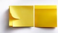 Yellow blank post-it notes isolated on white Royalty Free Stock Photo