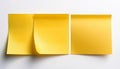Yellow blank post-it notes isolated on white Royalty Free Stock Photo