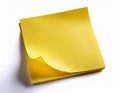 Yellow blank post-it notes isolated on white Royalty Free Stock Photo