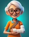Senior with broken arm and dokter ca Royalty Free Stock Photo