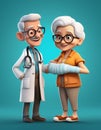 Senior with broken arm and dokter ca Royalty Free Stock Photo