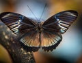Mysterious butterfly. Mechanitis polymnia is a butterfly of the family Nymphalidae Royalty Free Stock Photo