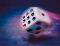 Rolling dice with move effect Royalty Free Stock Photo