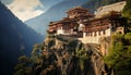 Taktsang Lhakhang or the Tigers Nest Monastery On CliffSide Bhutan Royalty Free Stock Photo