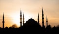 A silhoutte from Istanbul. A mosque silhouette from Istanbul Royalty Free Stock Photo