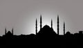 A silhoutte from Istanbul. A mosque silhouette from Istanbul Royalty Free Stock Photo