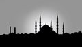 A silhoutte from Istanbul. A mosque silhouette from Istanbul Royalty Free Stock Photo