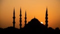 A silhoutte from Istanbul. A mosque silhouette from Istanbul Royalty Free Stock Photo