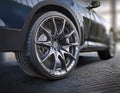 Detailed car wheel and tire (3d render) Royalty Free Stock Photo