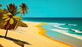 Sunny beach illustration Royalty Free Stock Photo