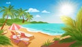 Sunny beach illustration Royalty Free Stock Photo