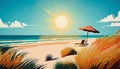 Sunny beach illustration Royalty Free Stock Photo