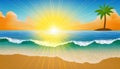 Sunny beach illustration Royalty Free Stock Photo