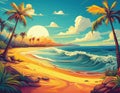 Sunny beach illustration Royalty Free Stock Photo