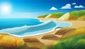 Sunny beach illustration Royalty Free Stock Photo