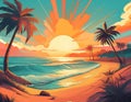 Sunny beach illustration Royalty Free Stock Photo