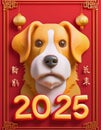 Chinese new year of the dog 2025 text design for logo, flyer, brochure, invitation, banners Royalty Free Stock Photo