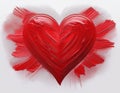 Red heart on white abstract illustration. Red heart. Abstract illustration Royalty Free Stock Photo