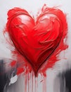 Red heart on white abstract illustration. Red heart. Abstract illustration Royalty Free Stock Photo