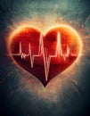 Grungy heart beat. Abstract background Royalty Free Stock Photo
