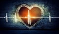 Grungy heart beat. Abstract background Royalty Free Stock Photo