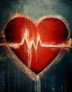Grungy heart beat. Abstract background Royalty Free Stock Photo
