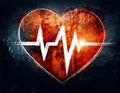 Grungy heart beat. Abstract background Royalty Free Stock Photo